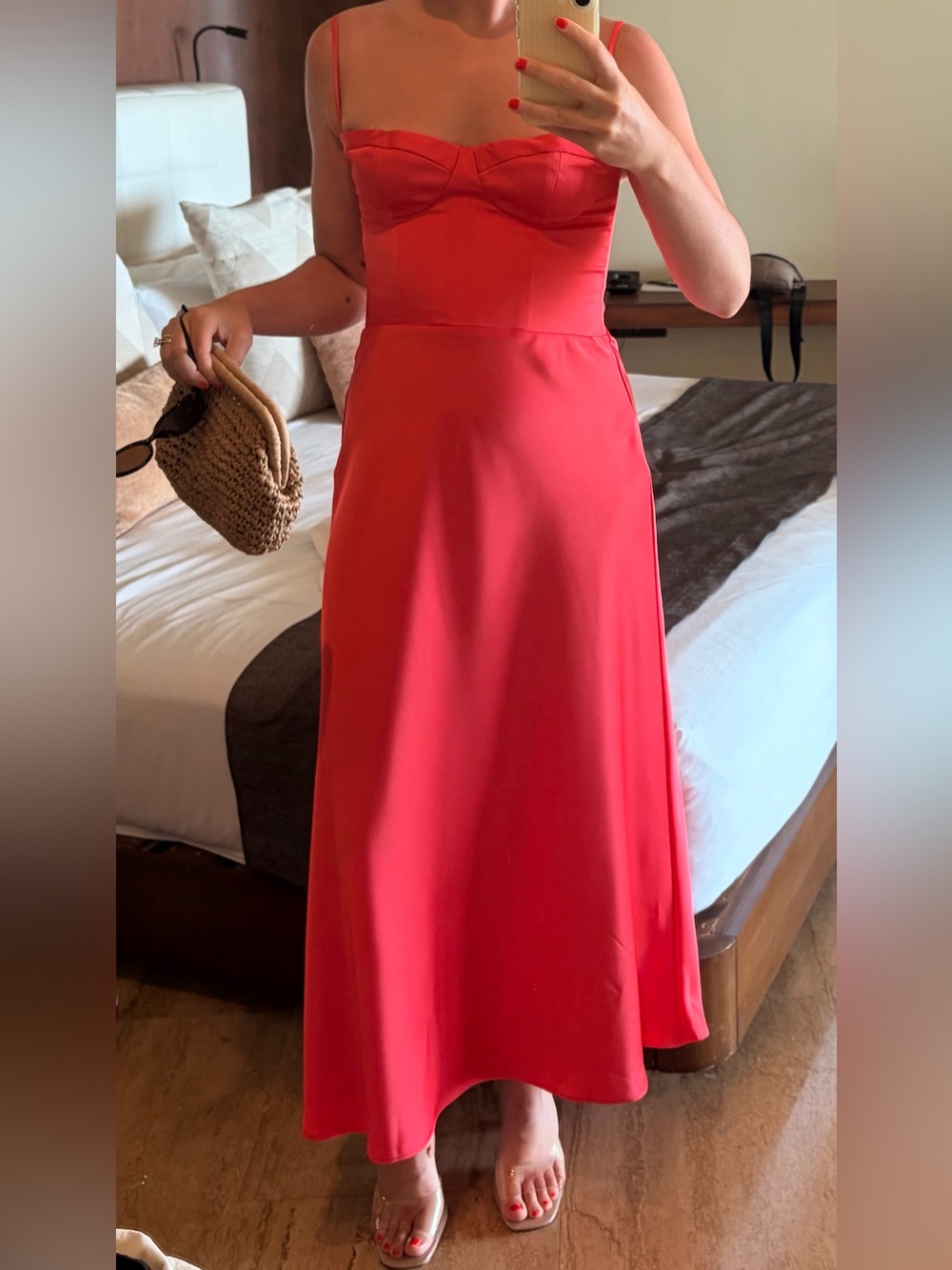 Katie May Flora Dress in Fiery Coral